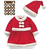(スーパーモダン)Super Modernクリスマス ベイビー服 2点セット 普段着 サンタ帽子 コスチューム クリスマス子供服 キッズ 可愛い 衣装子供 80~100cm 子供服 プレゼント子供 女