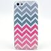 Iphone 5c Case, JAHOLAN Pink Gray Wave Stripe Clear Bumper TPU Soft Case Rubber Silicone Skin Cover for iphone 5c