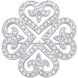 Rhodium Plated Cubic Zirconia Pin