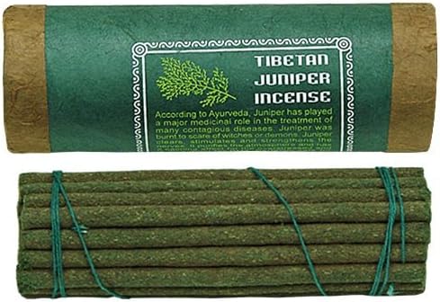 Juniper Incense - Traditional Tibetan Style - 30 Sticks and Holder