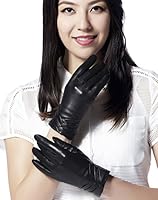 GSG Classic Women's Sheepskin Warm Touch Screen Leather Gloves(one Size Smaller)