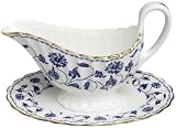 Spode Blue Colonel Sauce Boat 2 cup and Stand 8- 1/4 inch