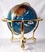 21 Turquoise Gemstone Globe with 3-Leg Gold Stand