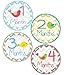 Baby Girl Bird Monthly Onesie Sticker with Chevron Pattern - Waterproof and Durable - Includes 1-12 Month Stickers