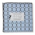 SwaddleDesigns Ultimate Receiving Blanket - Pastel Blue with Brown Mod Circles