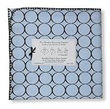 SwaddleDesigns Ultimate Receiving Blanket  - Pastel Blue with Brown Mod Circles