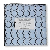 SwaddleDesigns Ultimate Receiving Blanket - Pastel Blue with Brown Mod Circles