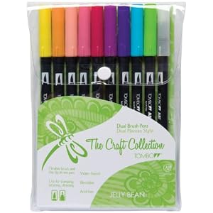 Tombow-The-Craft-Collection-Dual-Brush-Pen-Set-10-Color-Acid-free-Jellybean-Colors-Set-in-Soft-Plastic-Case-56156