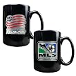New England Revolution MLS 2pc Black Ceramic Mug Set - Primary Team Logo & MLS Logo