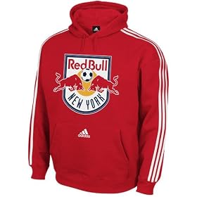 New York Red Bulls Red adidas Soccer Logo Shield Hooded Sweatshirt
