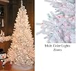 7.5' White Slim Siberian Fir Pre-Lit Artificial Christmas Tree - Multi Lights