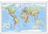 Produkt-Bild: Weltkarte deutsch: Wandkarte mit Metallbeleistung
