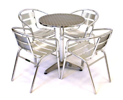 Aluminium Bistro Set, Garden Set - 4 x Aluminium Chairs & 1 Aluminium Table top Bistro sets Aluminium Bistro Set, Garden Set - 4 x Aluminium Chairs & 1 Aluminium Table picture