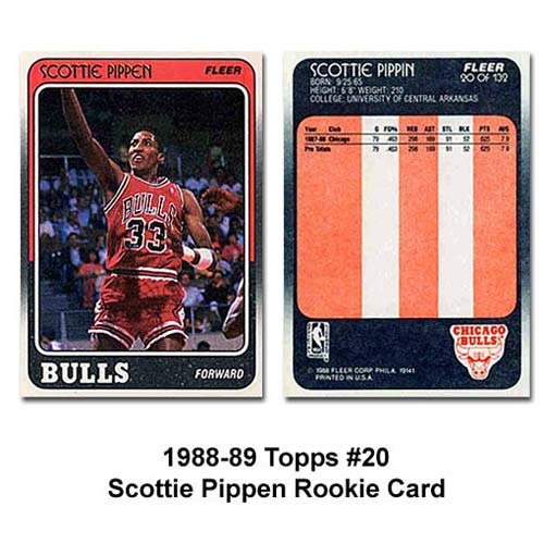 Fleer Chicago Bulls Scottie Pippen 1988-89 Rookie Card