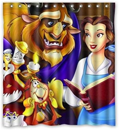Sparkling Stars 2016 Hot Sale Custom Beauty And Beast Fashion Home Fabric Waterproof Bathroom Decor Shower Curtain U20-5