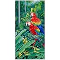 Scarlot Parrots by Ed Usher Outdoor Art- 15x31"