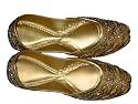 Indian Juti-salma Dabka Handcrafted Leather Casual Footwear for Women