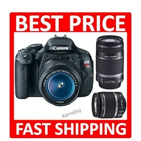 Canon EOS Rebel T3i 18 MP CMOS Digital SLR Camera Kit with EF-S 18-55mm f/3.5-5.6 IS II Zoom Lens & EF-S 55-250mm f/4.0-5.6 IS II Telephoto Zoom Lens bundle