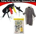 5-in-1 Fishing Tool Set with Rain Poncho and Waterproof Pouch