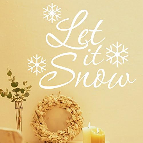 Haiqingor Let It Snow Christmas Snowflake Backdrop Paste Bedroom Living Room Sticker Wall Decal Cartoon Baby Decor