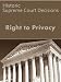 The Right to Privacy: Historic Supreme Court Decisions (LandMark Case Law) The Right to Privacy: Historic Supreme Court Decisions (LandMark Case Law)