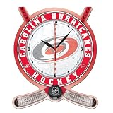 NHL Carolina Hurricanes High Definition Clock - Hockey Stick and Puck