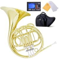 Mendini MFH-20 Single F key French Horn w/ Case & Chromatic Tuner with Metronome