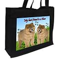 Chow Chow Dog, Cotton shopping bag black,