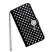 GoodPro PU leather and Crystal Studded Rose Wallet Flip Case Card Holder with Screen Protector and Stylus for Samsung Galaxy S5 - Black