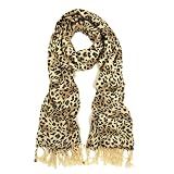 TrendsBlue Premium Elegant Leopard Animal Print Fringe Scarf - Different Colors Available