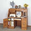 Roll Top Oak Comuter Desk By Coaster Furniture