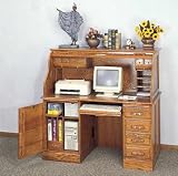 Deluxe oak roll top computer desk