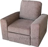 NEW! Brown Fabric Reclining Single Seater Sofa