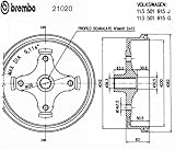 Brembo 21020 Rear Brake Drum