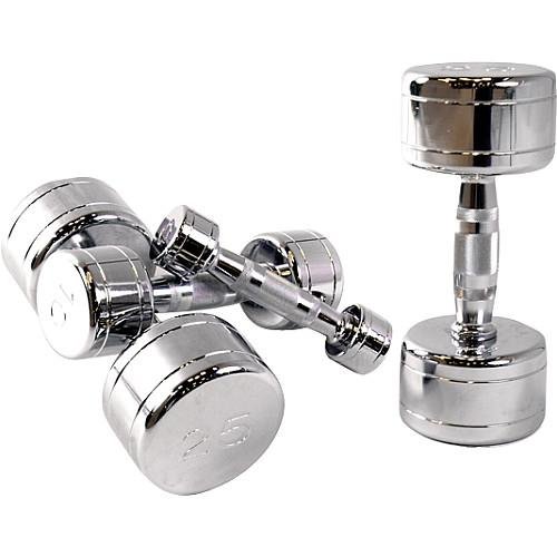 CAP Barbell Chrome Dumbbell with Contoured Handle, 40-Pound