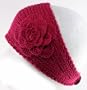 100% Handmade Thin Knit Flower Headband best for Ponytail Styling, Hot Pink