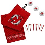 NHL New Jersey Devils Embroidered Golf Towel, Golf Balls & Multicolored Tees Gift Set