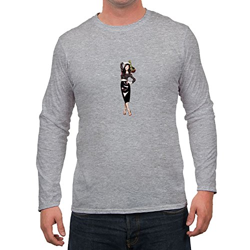 Joshlva Men Snsd 2013 Printed O-neck Funny Grey Long Sleeves In Xxx-large