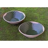 Stoneware bowls, 'Banana Traditions' (pair) by NOVICA