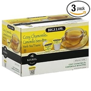 Bigelow Cozy Chamomile Herbal Tea, 12-Count K-Cups for Keurig Brewers (Pack of 3)