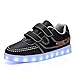 EQUICK Light Up Shoes Kids USB Charging Flashing LED Sneakers 11 Colors Modes Boys Girls,CLD02,01,32