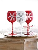 Mud Pie Red Snowflake Wine Glass