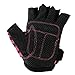 Contraband Pink Label 5277 Women's Design Series Zebra Print Lifting and Rowing Gloves (Pair) - Lightweight Vegan Medium Padded Microfiber Amara Leather w/Griplock Silicone (Black/Pink, Medium)
