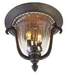 Kalco 9017MB Matte Black Santa Barbara 2 Light Outdoor Flush Mount Ceiling Fixture from the Santa Ba