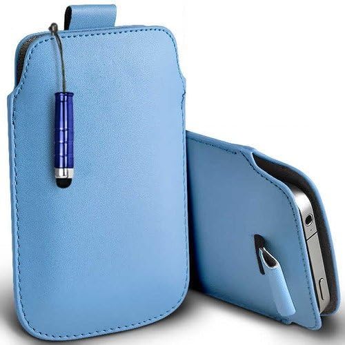 Shelfone Stylish Protective Leather Pull Tab Skin Case Cover For Sony Ecrisson Xperia PLAY L Includes Stylus Pen Baby Blue