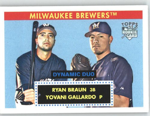 2007 Topps 52 Dynamic Duos (1952 Edition) #'dD3 Ryan Braun / Yovani Gallardo - Milwaukee Brewers (Baseball Cards)