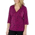 Merona&reg; Plus Fit Solutions Floral Print Gathered V-Neck Top - Pink