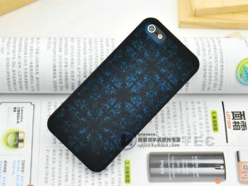 Astak Limited edition Frosted Matte laser totem/leaf Hard Cover TPU For iPhone 5/5S Ultra-Thin Case (Design Blue)