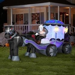 inflatable halloween Reaper with horse and carriage