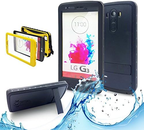 LG G3 Waterproof Case,Full-body Protective Case Waterproof Shockproof Dustproof Snowproof Case Cover 6.6 Ft Underwater Durable Full Sealed Protection Water Resistant Hard Shell Full-body Protective (Stand Feature) (3 Months Warranty) Case Cover for Lg G3 (Black)